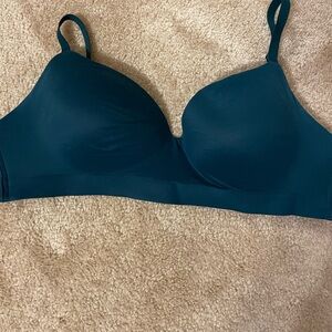 No underwire dark teal bra 32DD